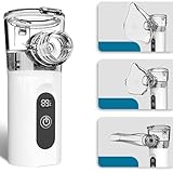ZKZLAT Portable Mesh Nebulizer Machine for Adults and Children, Silent 25dB, Rechargeable, LED Battery Display, Auto-Cleaning, 800mAh, Type-C