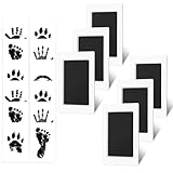 6 pcs Fußabdruck Baby Handabdruck Baby Pfotenabdruck set Hund Baby Fussabdruck Set Fußabdrücke Baby kommt nicht mit Farbe in Berührung für Baby Shower Familie Geschenk 0-6 Monate