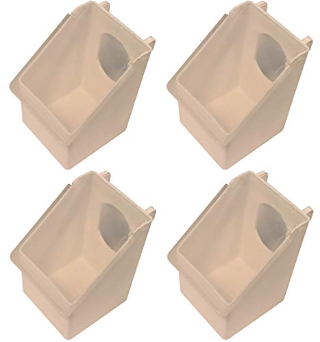 4 Pack of 1 Hole Plastic Quail Pigeon Dove Bird Outside of CAGE Mount FEEDERS