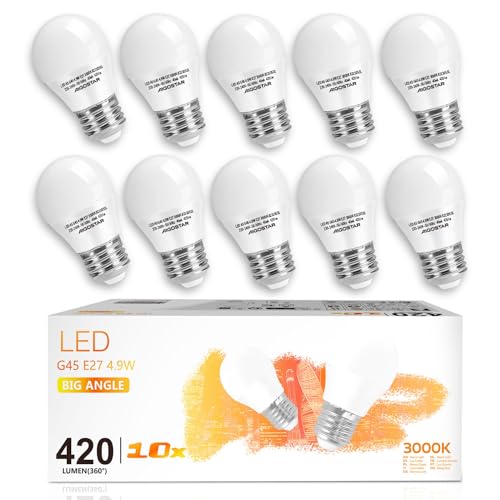 LED Lampe E27 5W warmes Licht 3000K, 400 Lumen, 280 Grad Abstrahlwinkel, Multipack mit 10 Lampen