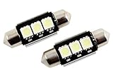 LED CAN BUS de 36 mm Superlite BOM12620 Juego de Bombillas Plafón LED, Blanco, 36 mm
