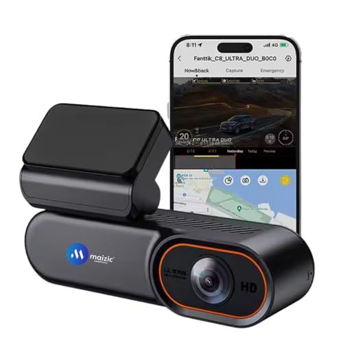 Image of Maizic Smarthome Navic Glide 4G Dash Cam | 1080P Full HD | Mobile Remote Access | GPS Trajectory | Parking Monitor | Low Voltage Cut-Off | Instant Recording | Geo-Fencing | 256GB Card Support