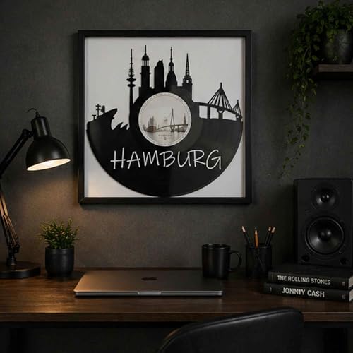 Décoration murale Hambourg en vinyle avec cadre 32x32 - 3
