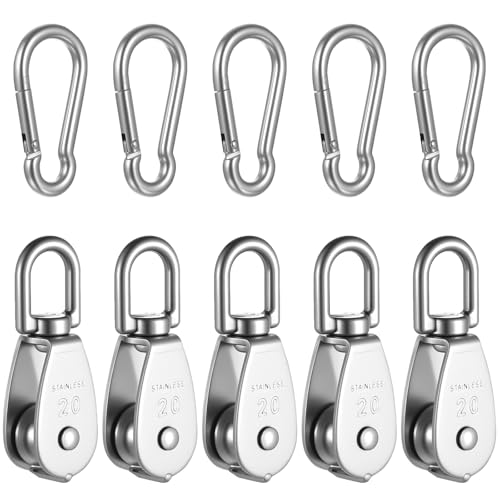 5 Pz M20 Singolo Carrucola per Sollevamento, Blocco Puleggia per