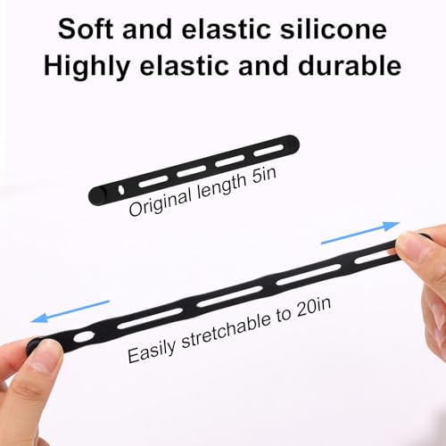 BOXOB 30pcs Silicone Fishing Rod Straps, 2 Sizes Stretchy Fish Rubber Bands Belts for Pole Storage Cable Ties Rods Accessories - Thumbnail 4