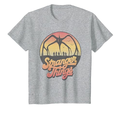 Stranger Things 80´s Sunset Mindflayer Group Camiseta, Niños,