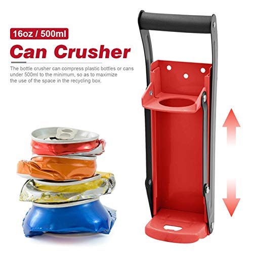 Heavy Duty Plastic Bottle Can Crusher For Recycling, Metal Can Crushers For Plastic Bottles And Cans For Recycling 500Ml (Red) #TOP1