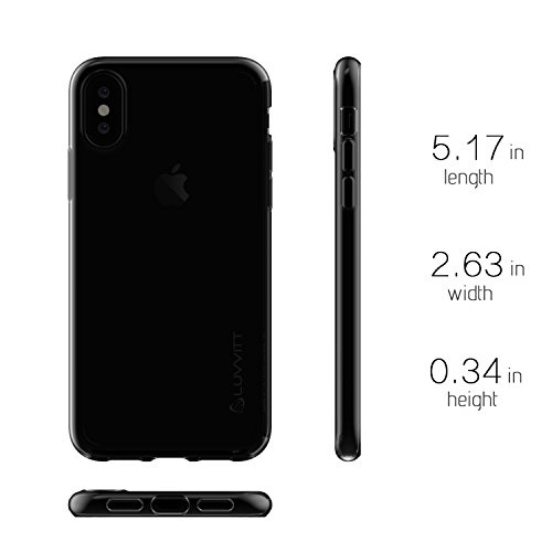 Luvvitt Clarity Back Cover With Light And Slim Flexible Tpu Rubber Protection For Iphone Xs/X (2017-2018) - Transparent Black #TOP7
