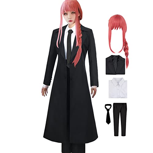 EROOLU Makima Cosplay Nurse Costume with Wig Makima Uniform Set Chainsaw Anime Man Cosplay Full Set (A-with wig, S)