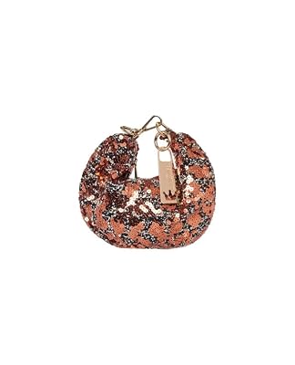 La Milanesa DIANA PAILETTES Borsa Donna Hobo in Tessuto con Paillettes Bronzo, Mini Borsa Donna Firmata Glamour, Borsa a Spalla/Tracolla per Sera e Occasioni Speciali