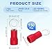 MECCANIXITY 150Pcs Insulated Ring Terminal RVS1.25-4 Battery Lugs 22-16AWG Electrical Crimp Terminals Eyelet Wire Connectors for Industrial, Electrical Wiring, Red