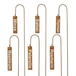 FRANK FLECHTWAREN Pflanzen-Stecker Kräuter im 6er Set