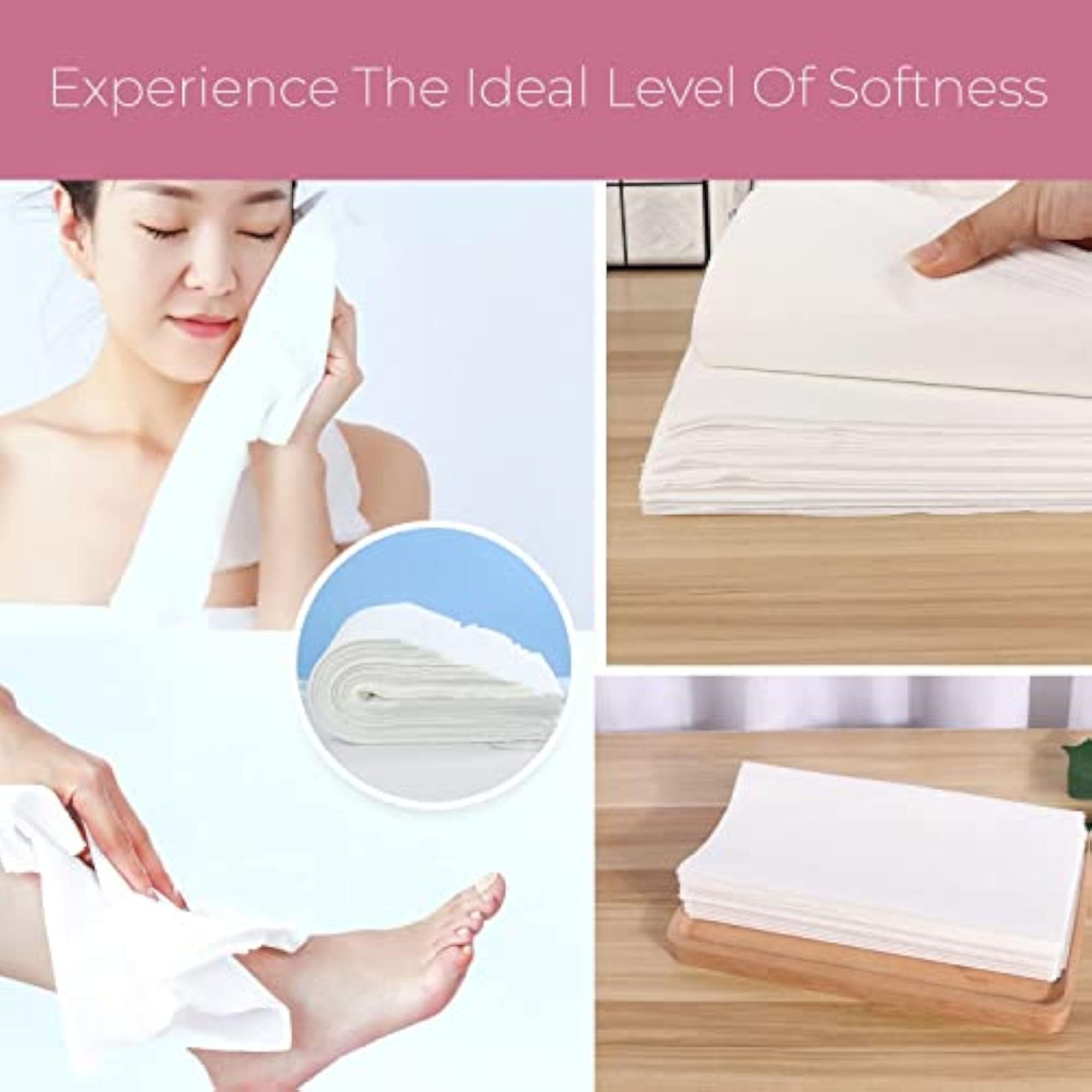 Disposable Soft and Dry White Napkins/Wipes, 9 X 9 Inches