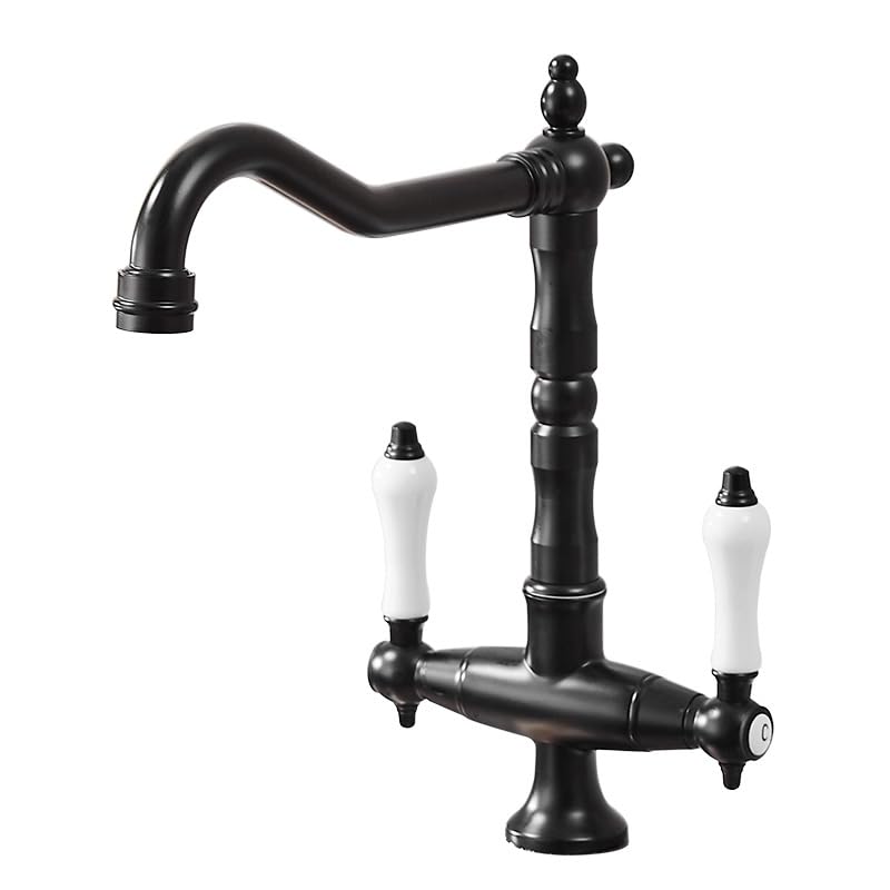 Robinet mitigeur tout cuivre noir pour meuble sous-lave-linge