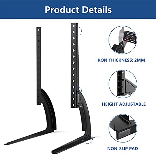RFIVER Universal TV Stand Base TV Legs with Height Adjustment fit Most 32-55 LCD LED Flat Screen Inch TVs, Table Top Pedestal TV Legs Max VESA up to 800x400mm