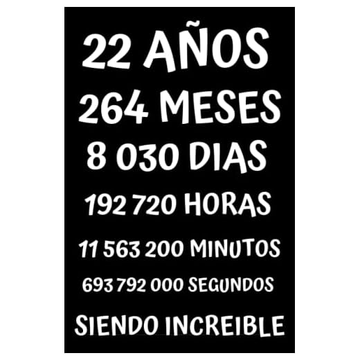 22 AÑOS SIENDO INCREIBLE: REGALO ADOLESCENTES CHICO CHICA 22 AÑOS DE CUMPLEAÑOS ORIGINAL Y DIVERTIDO , CUADERNO DE APUNTES O AGENDA, DIARIO, LEBRETA DE NOTAS, Originales Cumpleaños Divertido....