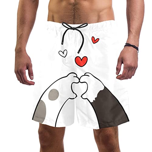 Short de plage à séchage rapide JDEZ pour hommes motif chat
