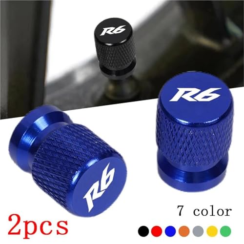 Tapa de válvula de motocicleta azul compatible con Yamaha YZF-R6 99-18 2