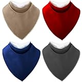 Cutecrop 4 Pcs Adult Drool Bib for Men Women Special Needs, Soft Absorbent Large Elderly Snap Bandana Bibs Set for Clothing Protector (Bright Colors)