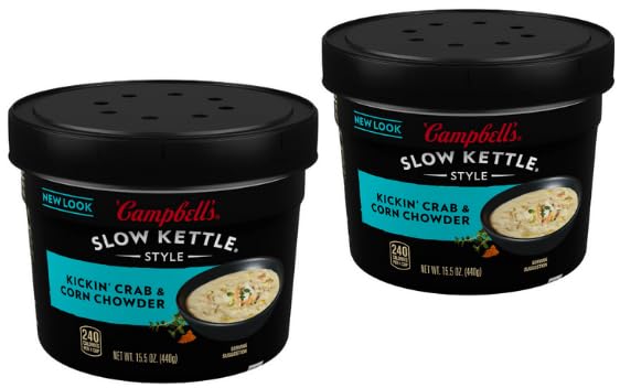 Miniatura 1 de Slow Kettle Style Soup, cuenco para microondas de 15.5 onzas + código QR King Combo (Kickin Crab & Corn Chowder (2 unidades)