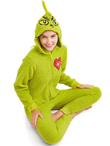Women's Fuzzy Plush Warm Holiday Hooded Union Suit Pajamas3