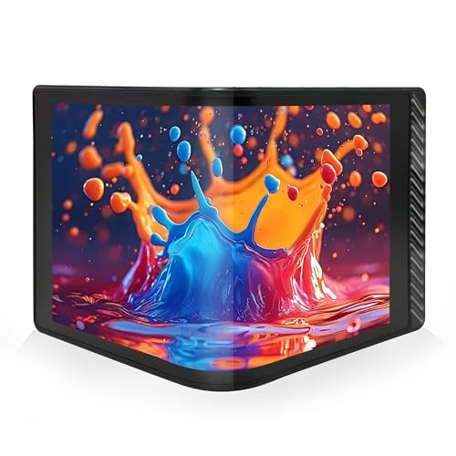 Image of wisecoco Portable Water Cooling Curved Screen Monitor 6.5 inch 2K 2560x1440 IPS with Magnic Stand External Computer Laptop OLED Monitor for PC Laptop Desktop (Black)