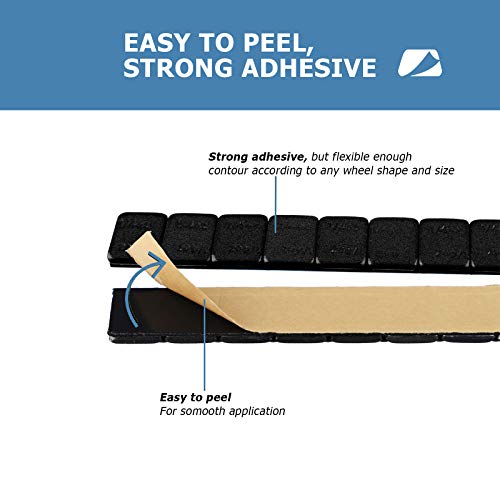 Ezisoe 1/4 Oz Black Adhesive Backed Wheel Weights, Cars, Trucks, Suvs, Motorcycles, Low Profile (72 Oz Pack) #TOP2