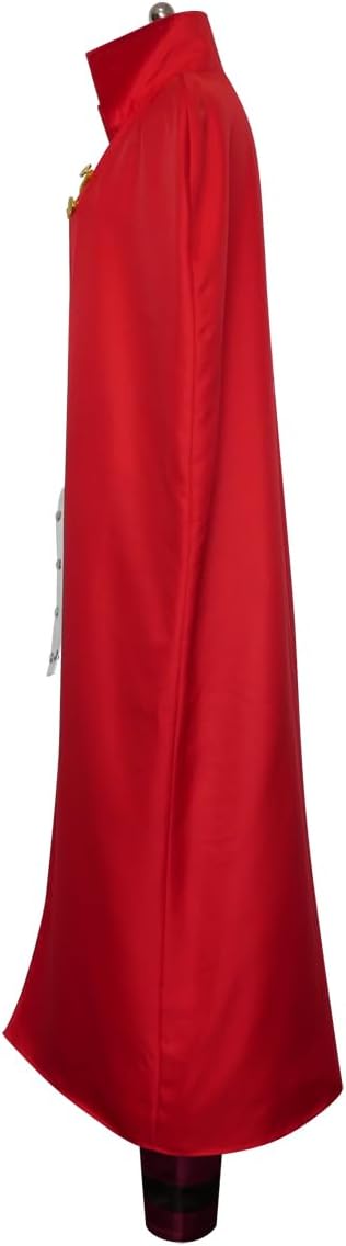 US Size Red Gabardine Cape Top Pants White Belt Cosplay Costume