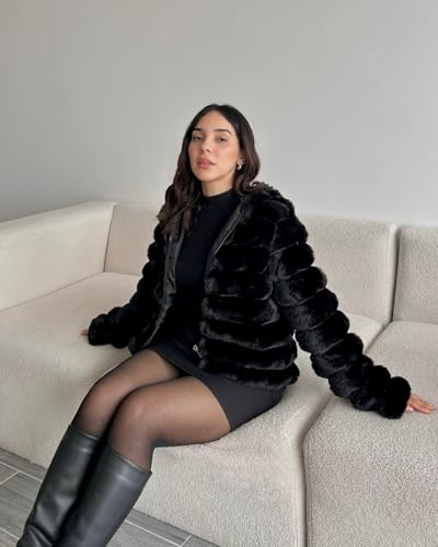 Arssm Womens Faux Fur Jacket Cropped Fluffy Long Sleeve Coat 2025 Winter Warm Shaggy Outwear3