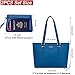 Handbags for Women Shoulder Tote Satchel Purse 2 Pcs Set with Matching Wristlet Bag QueBlue
