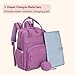 BabbleRoo Diaper Bag Backpack - Baby Essentials Travel Tote - Multi Function Water Resistant Diaper Bag, Travel Essentials Baby Bag with Changing Pad, Stroller Straps & Pacifier Case - Unisex, Purple