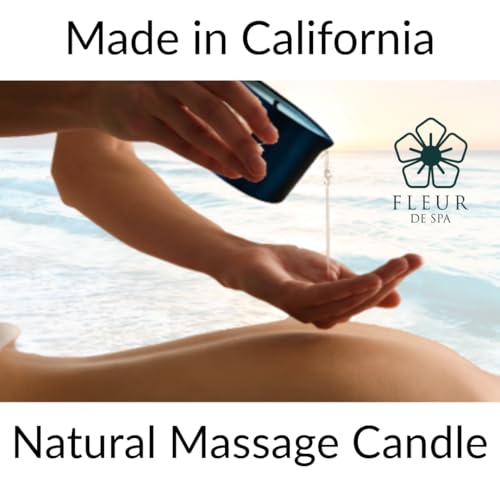 FLEUR DE SPA Vela de óleo de massagem | 170 g com bico | Feita nos EUA | Mistura natural de soja e c
