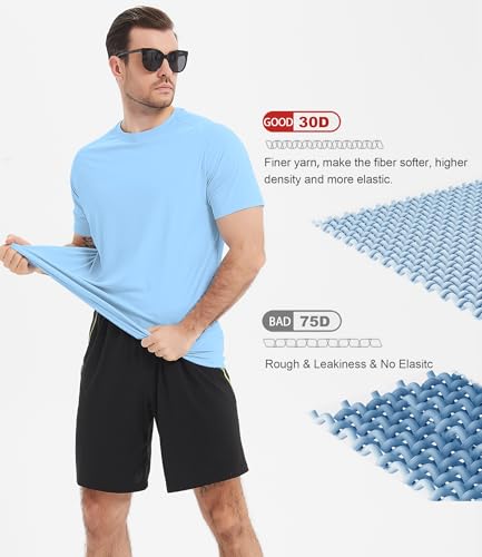 4 Pack Mens Rash Guard UPF 50+ Short Sleeve Swim Shirt UV Sun Protection SPF Quick Dry Water Fishing Shirts3