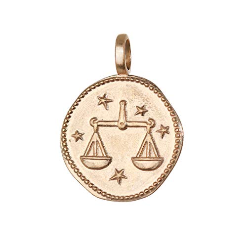 Pendentif zodiaque plaqué or 18 carats NKlaus anti-ternissement, médaillon horoscope durable
