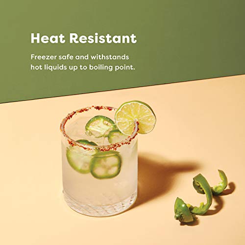 Tossware Reserve 8Oz Stemless Martini Glass, Set Of 4, Premium Quality, Tritan Dishwasher Safe & Heat Resistant Unbreakable Plastic Cocktail Glasses, Clear #TOP2