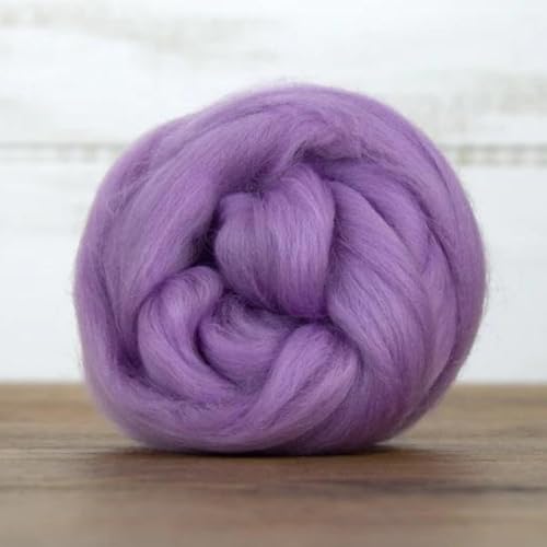 Revolution Fibers Merino Wool Combed Top | 1 lb Premium Wool Roving | 22 Micron, Best Merino Wool for Spinning, Tapestry, Needle Felting, Big Yarn Roving and Wall Hangings (Lavender Purple) - Thumbnail 4