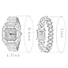 NEWITIN 2 Pieces Men Diamond Watch Bracelet Set Luxury Fashion Crystal Wristwatch Cuban Link Chain Silver Rhinestone Watch Hip Hop Jewelry for Men