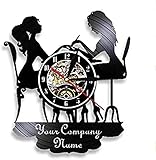 Wall Decoration Clock 12Inch/30Cm Spa Salon Bussiness Decorative Wall Clock Nail Salon Personised Your Vinyl Record Wall Clock Watch Fashion
