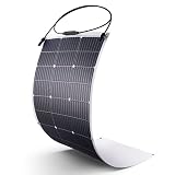 Flexible Solar Panel 100W/12V, Monocrystalline Solar Panels, 23% High Convert, IP68 Waterproof and L