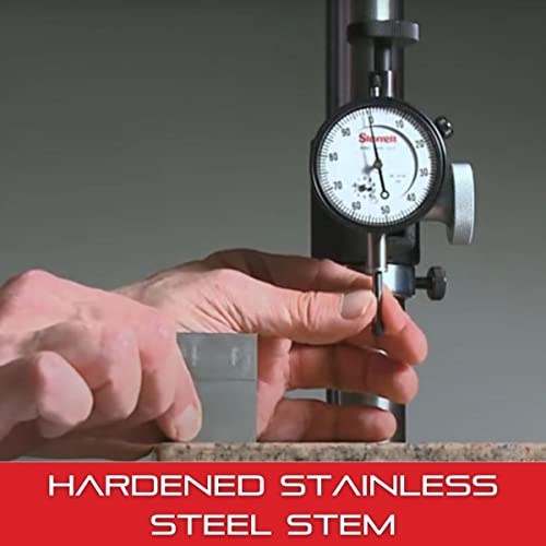 Starrett 25 Series Dial Indicator With Case Stem Cap, Jewel Bearings And Lug-On-Center Back - White Face, 0-1" Range, 0-100 Dial Reading.001" Graduations - 25-441J Wcsc #TOP3