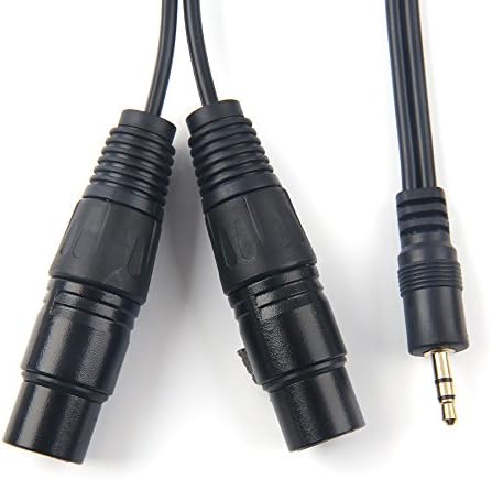 SiYear Unbalanced 3.5 mm (1/8Inch) mini jack Stereo TRS to Dual XLR 3 Pin female Interconnect Cable,Y splitter patch cable cord (1.5M/5FT)