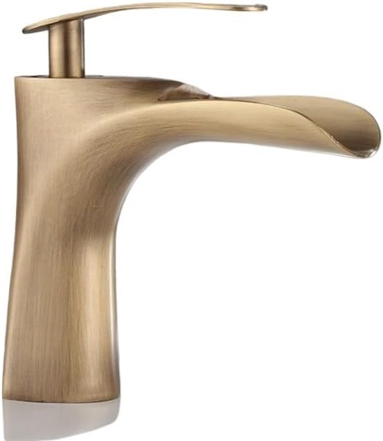 Antique Bronze Brass Deck Mounted Basin Mixer Hot Cold Lavatory Bathroom Sink Fixture With Retro Handle(With overflow)