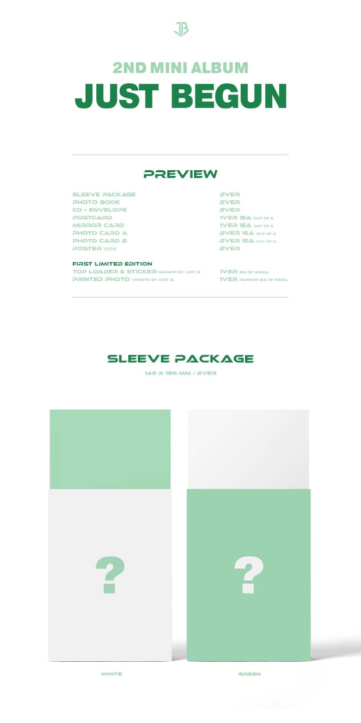 (CD)Just Begun - Random Cover - incl. Photobook, Postcard, Mirror Card + 2 Photocards／Just B JUST B Just Begun 2nd Mini Album 2 Version Set CD+PhotoBook+