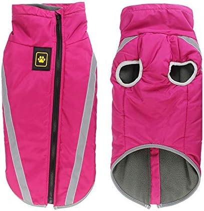 Idepet Waterproof Dog Coat Winter Warm Jacket,Windproof Pet Clothes Dog Jacket Outfit for Small Medium Large Dogs with Harness Hole XL-6XL (2XL, Yellow)