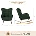 Hawthyhome Schaukelstuhl Relaxstuhl Sessel Stuhl Wohnzimmersessel, Schaukelsessel Gepolsterter Schwingsessel bis 136 kg belastbar Dunkelgrüne Lounge Chair fürs Wohnzimmer Schlafzimmer Balkon
