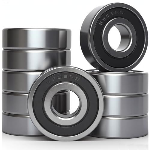 10 Pack 6303-2RS Double Rubber Seal Deep Groove Ball Bearings, Pre-Lubricated and Stable Performance and Cost Effective Ball Bearings (6303-RS)