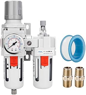 NANPU 1/2" NPT Compressed Air Filter Regulator Lubricator Combo Water/Oil Trap Separator