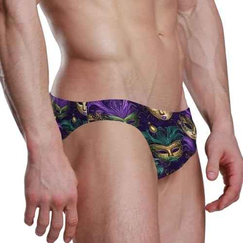 Mens Mardi Gras Fleur De Lis Bikini Swimsuit Swimwear Swim Briefs for Men 213433233