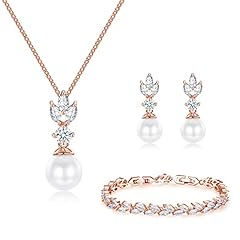 3#Rose gold-1 Set-Necklace/Bracelet/Earrings