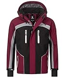 Rock Creek Herren Softshell Jacke Outdoor Jacke Windbreaker Übergangsjacke Anorak Kapuze Regenjacke Winterjacke Herrenjacke Jacket H-311 Weinrot L